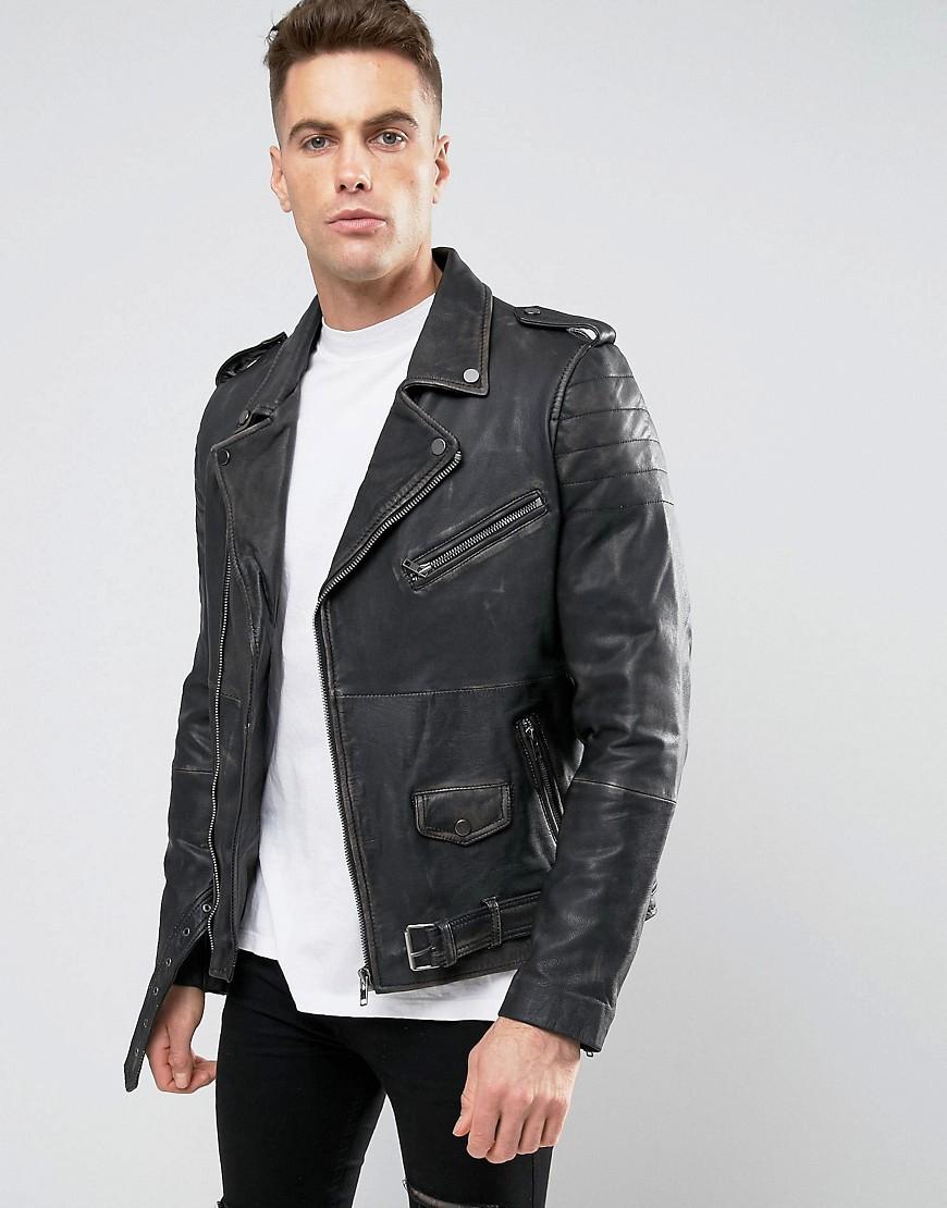 ASOS DESIGN Tall ultimate faux leather biker jacket in black | ASOS