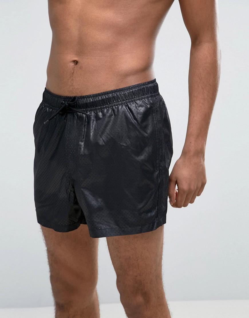 Asos Swim Shorts In Black Wet Look Mesh In Short Length In Black For Men Lyst 