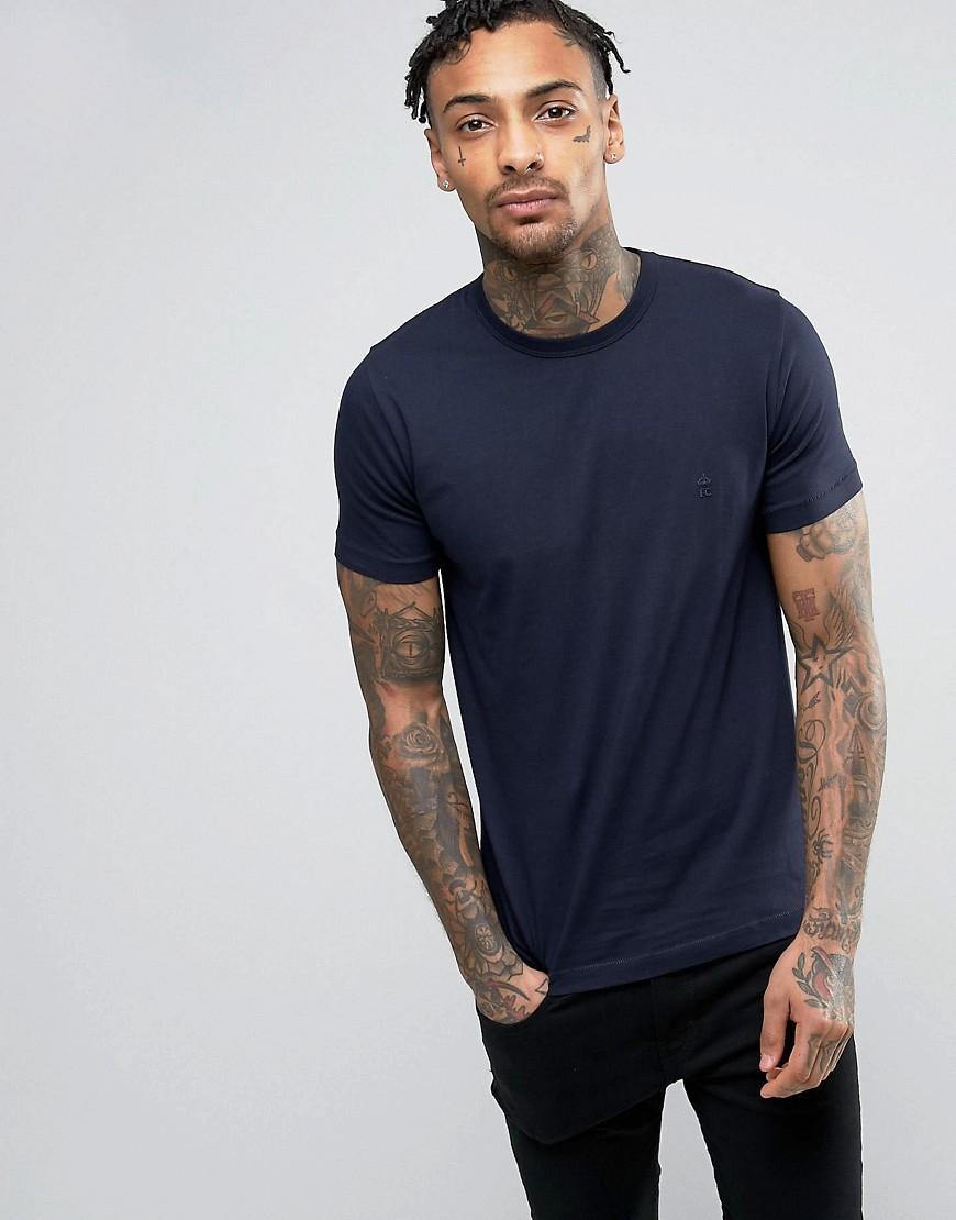 Lyst - French connection Crew Neck T-shirt in Blue for Men
