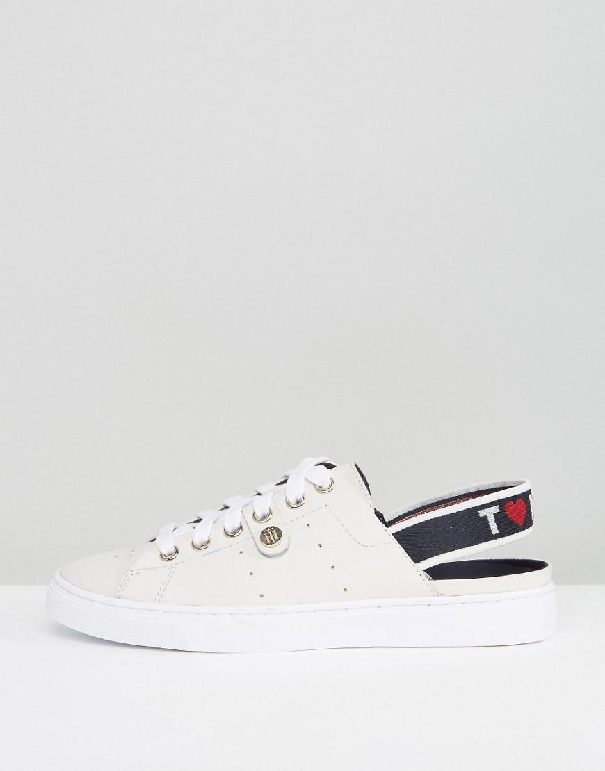 Lyst Tommy Hilfiger Sling Back Logo Sneakers in White