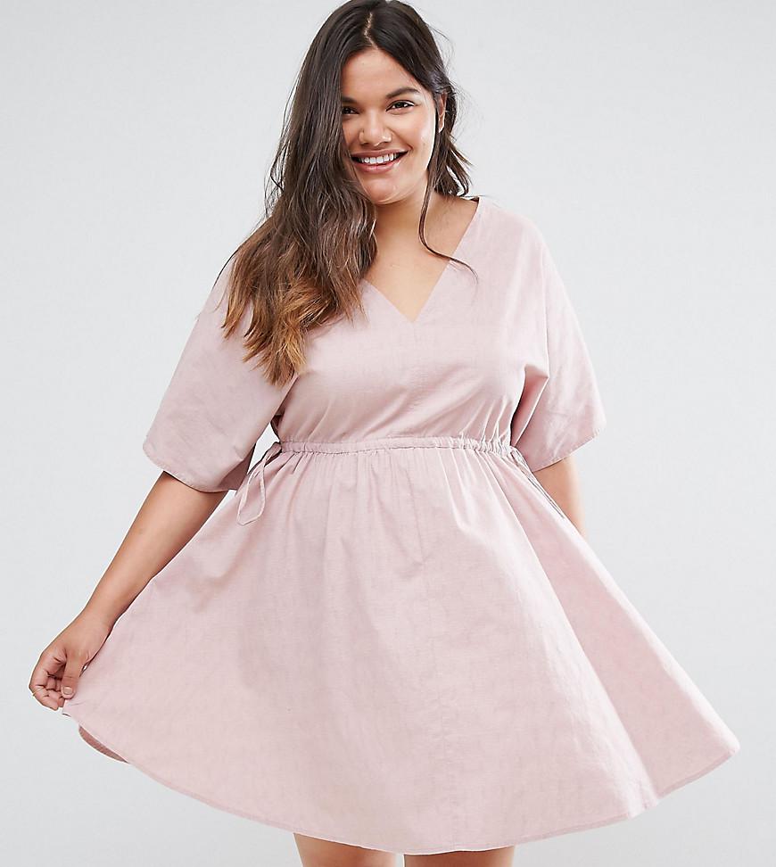 dusty pink smock dress
