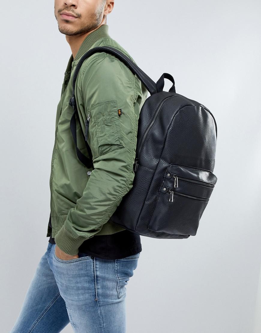 leather backpack new look