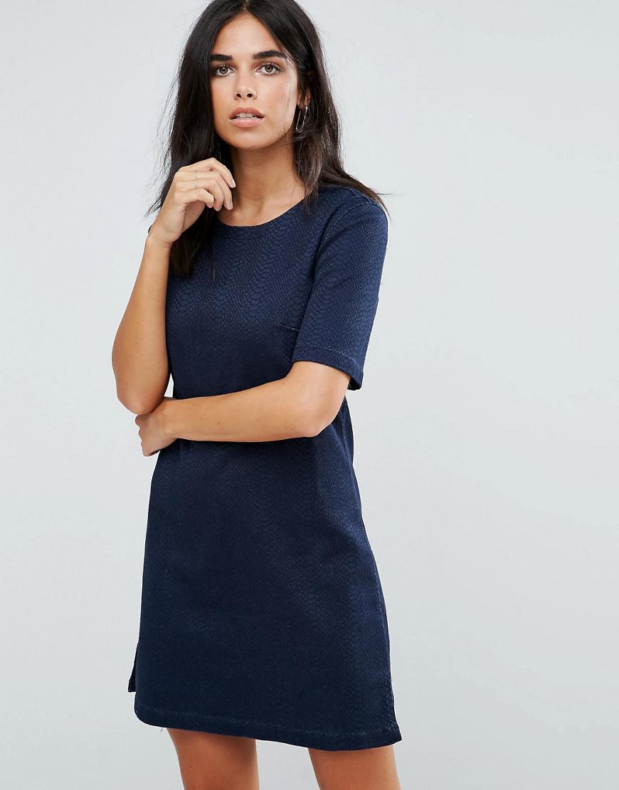 Lyst - French Connection Animal Jacquard Denim Mini Dress in Blue