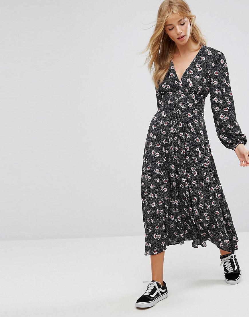 New Look | New Look Ruffle Sleeve Lattice Back Maxi Dress