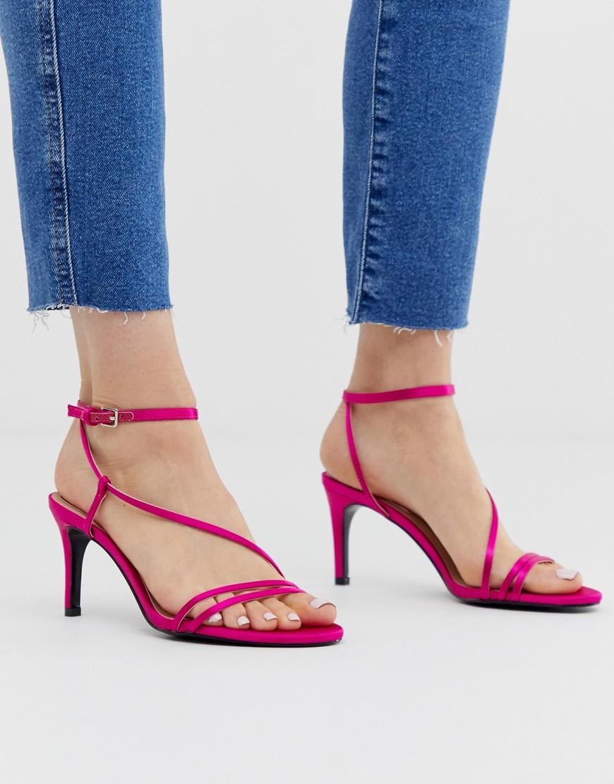 Stradivarius Strappy Skinny Sandals In Pink in Pink - Lyst