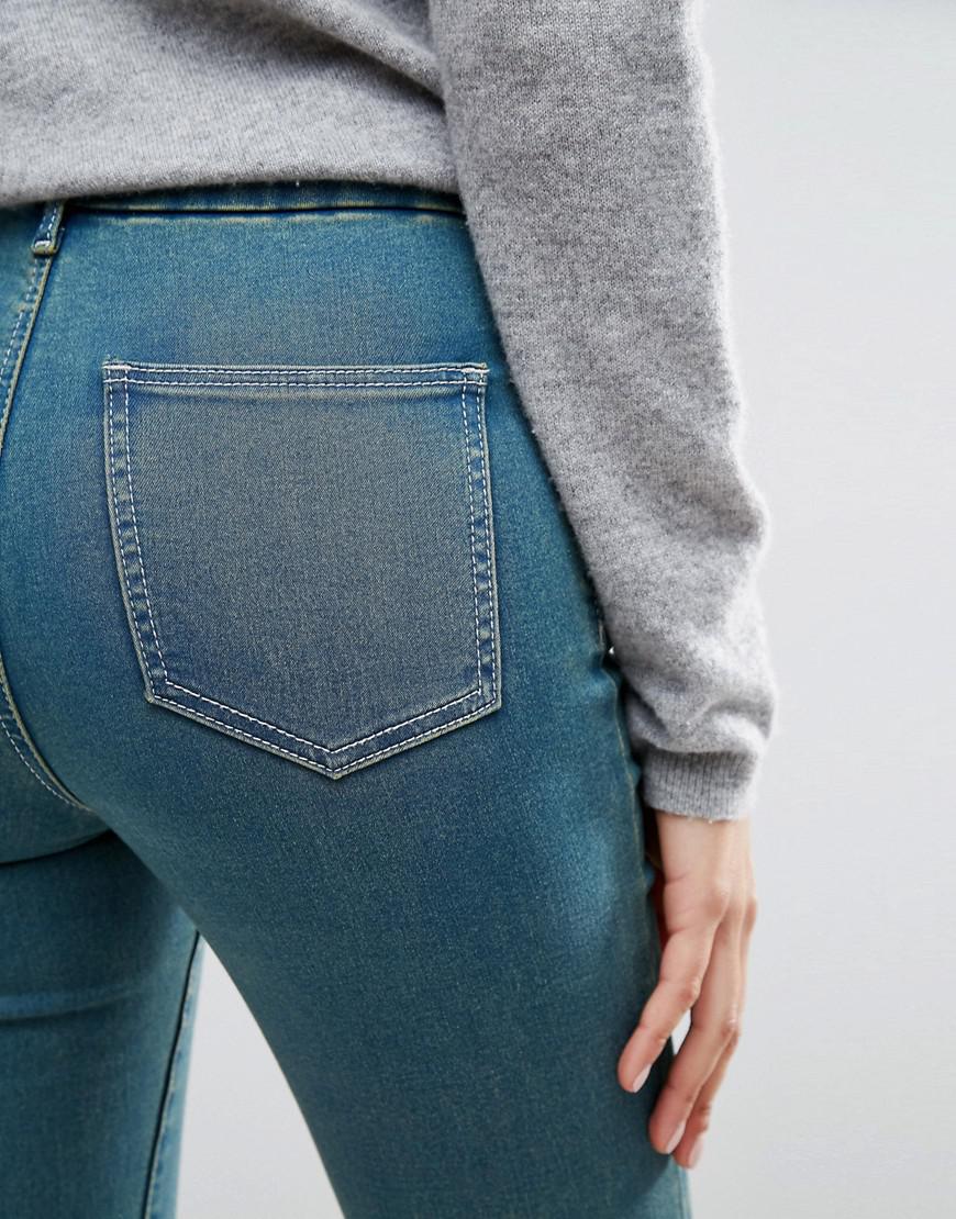 Lyst - Asos 'sculpt Me' Premium Jean In Bergamot Wash in Blue