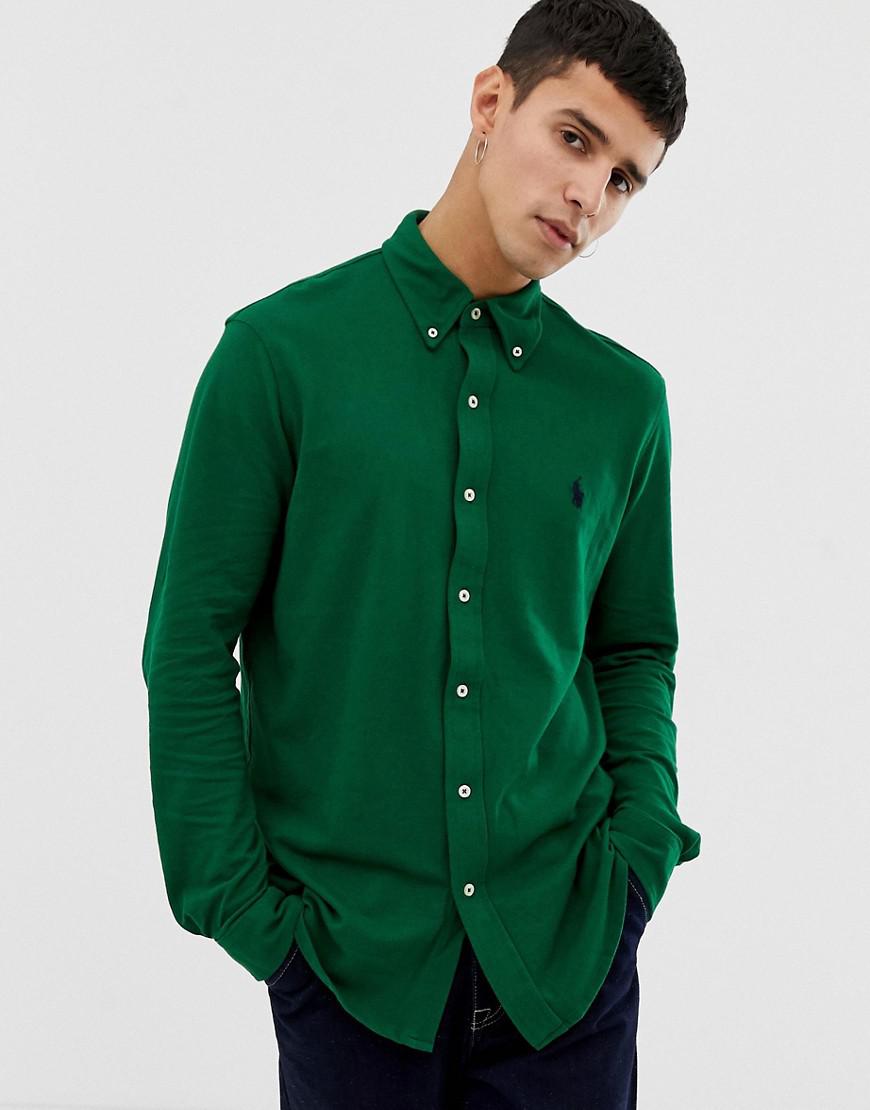 ralph lauren slim fit pique shirt