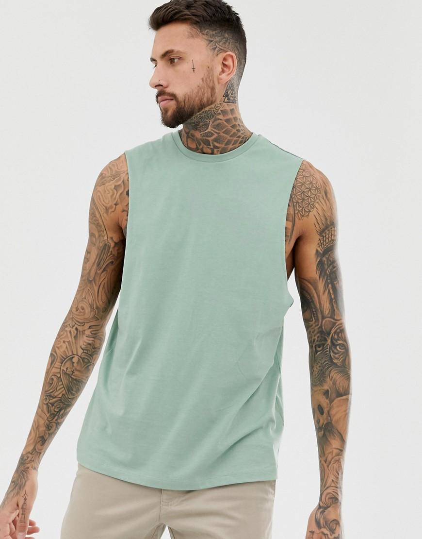 Lyst - ASOS Organic Relaxed Sleeveless T-shirt With Dropped Armhole In ...