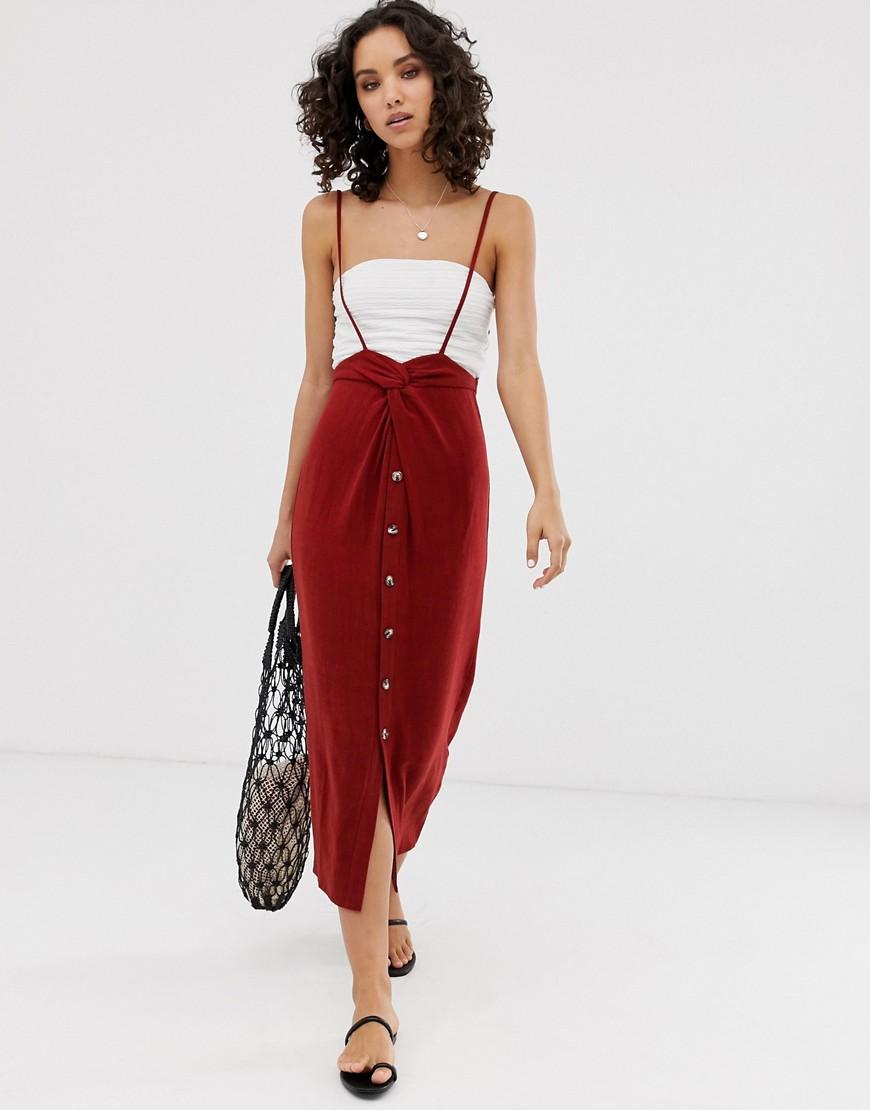 maxi pinafore skirt