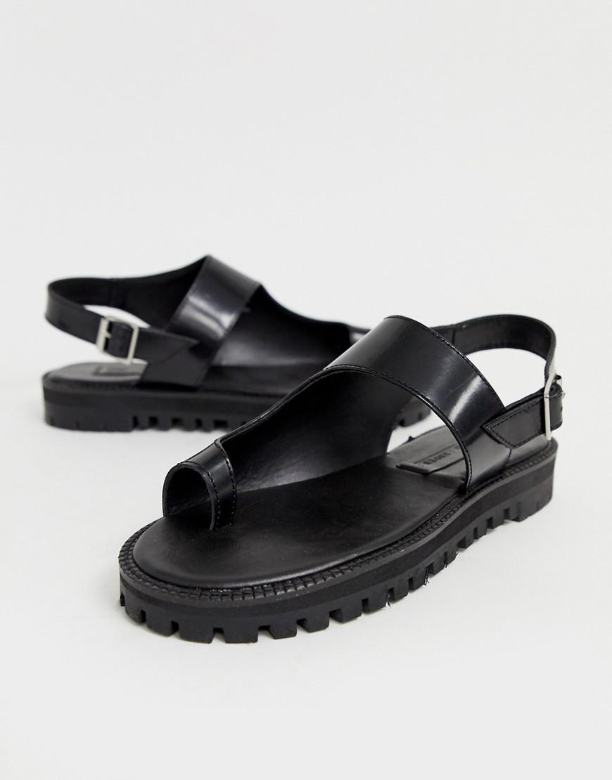 ASOS Shoes | Asos Toe Loop Flat Sandals Black Size | Poshmark