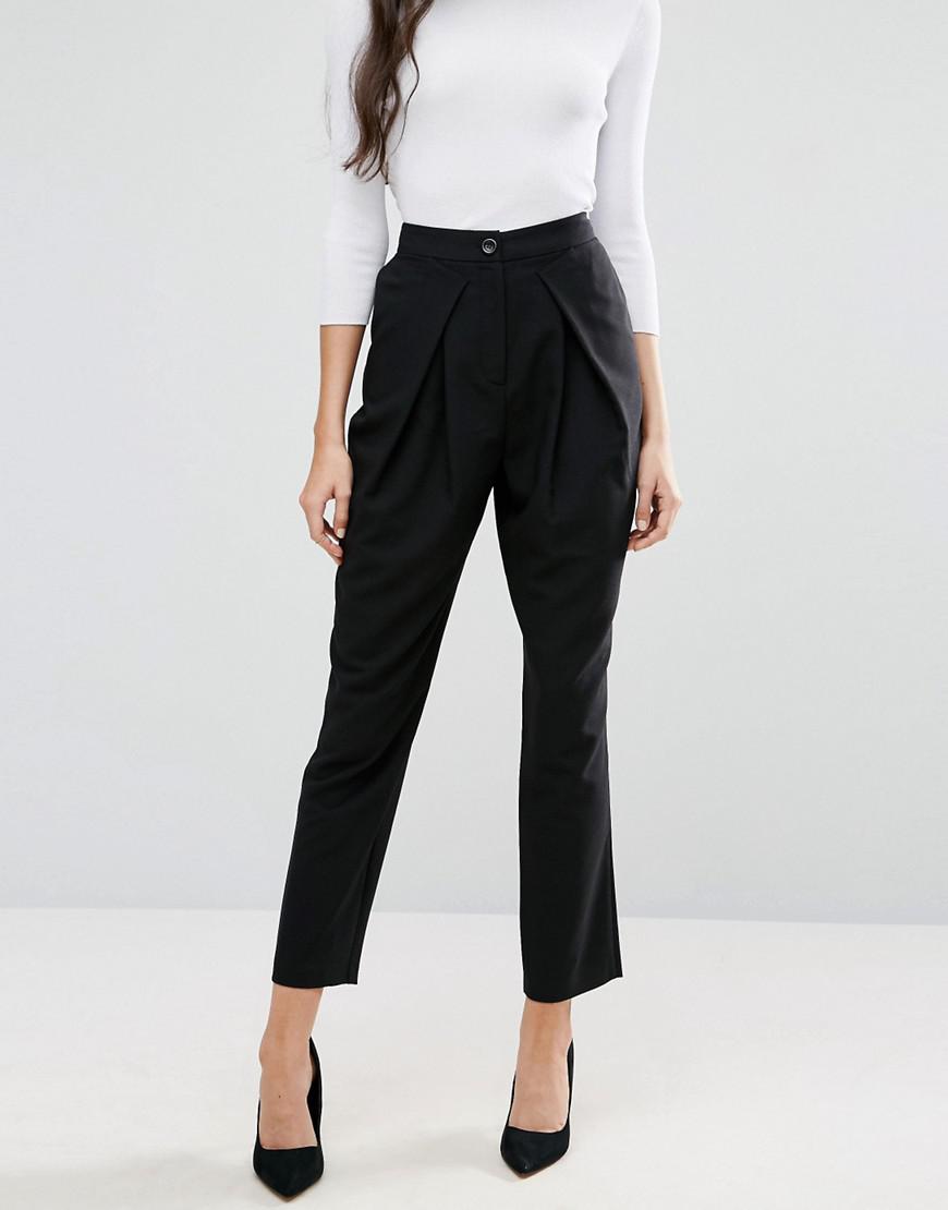Lyst - Asos Tailored Peg Pants With Wrap Leg in Black