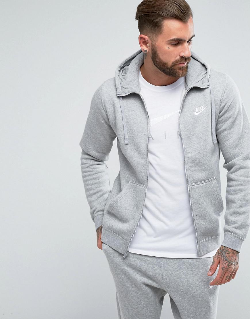 Lyst - Nike Zip Up Hoodie With Futura Logo In Grey 804389-063 in ... Nike. Men's Gray Zip Up Hoodie With Futura Logo In Grey ...