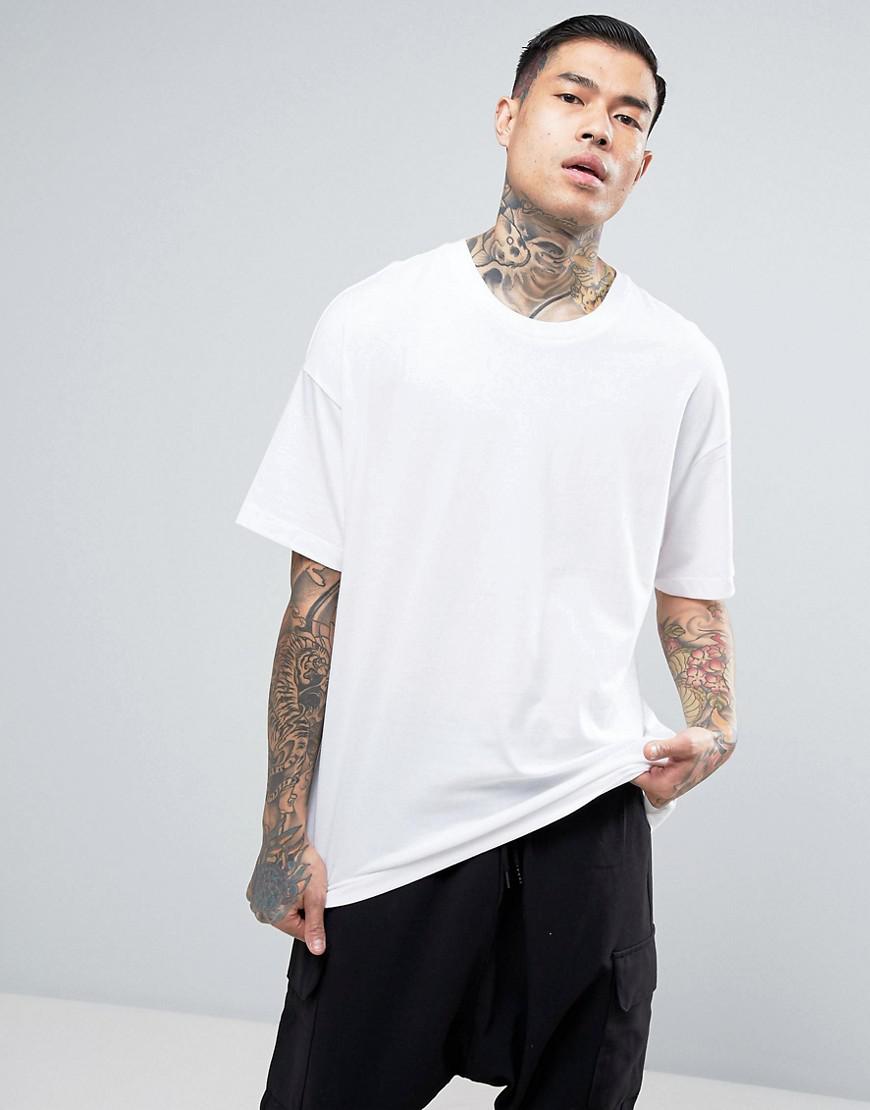 Lyst - Bershka Oversized T-shirt In White in White for Men