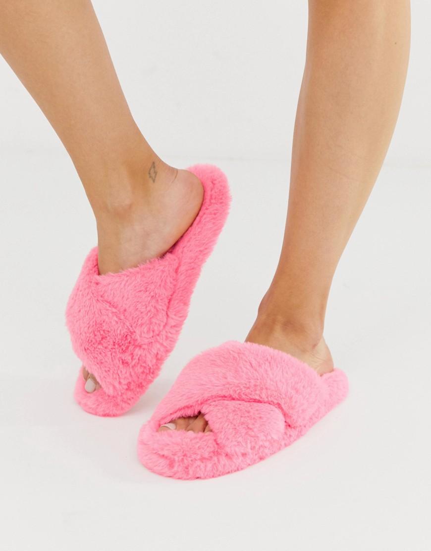 cross strap slider slippers