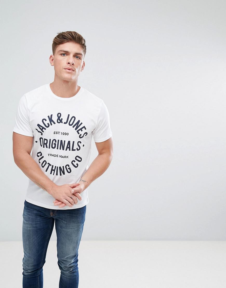 Lyst - Jack & Jones Jack And Jones Circular Logo T-shirt in White for Men