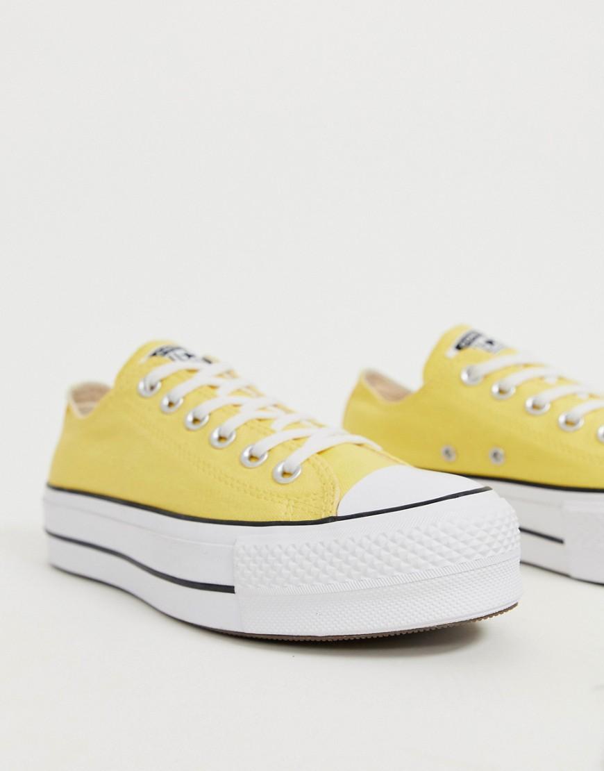 Converse Chuck Taylor All Star Lo Yellow Platform Trainers in Yellow - Lyst