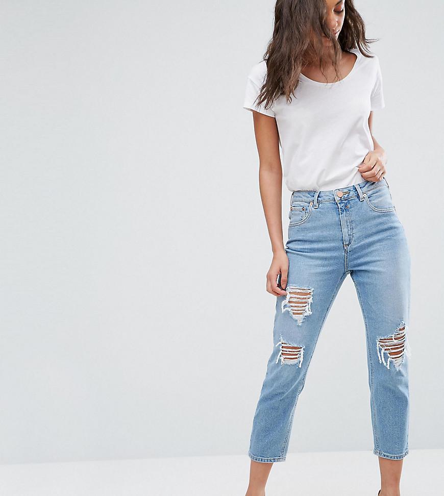 high waisted mom jeans light wash