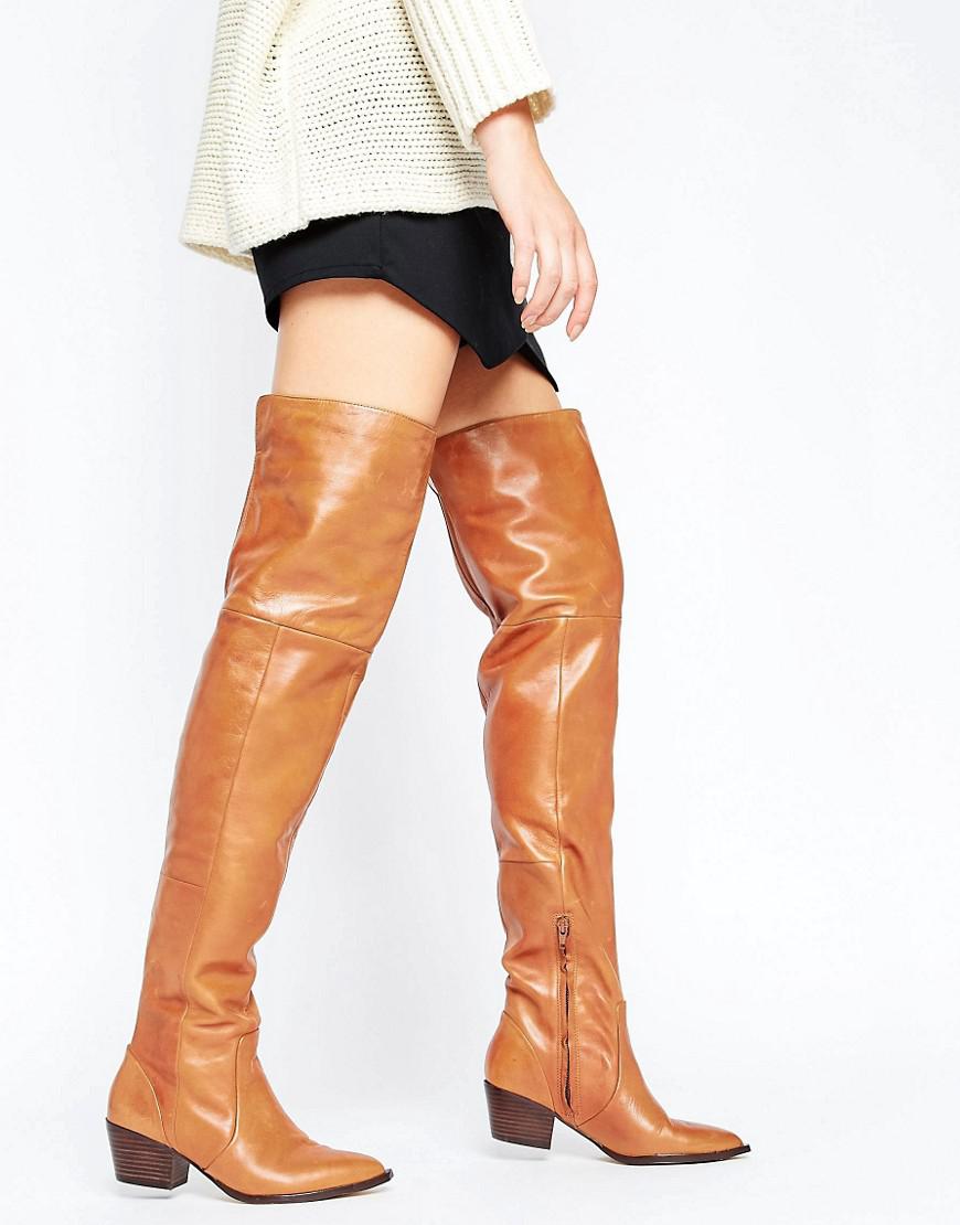 Lyst - Aldo Deedee Western Leather Over The Knee Boots in Brown