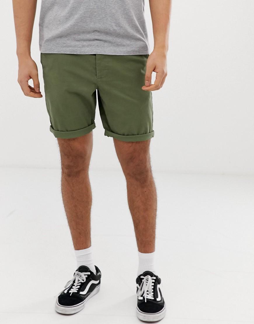 ASOS Slim Chino Shorts In Khaki in Green for Men Lyst