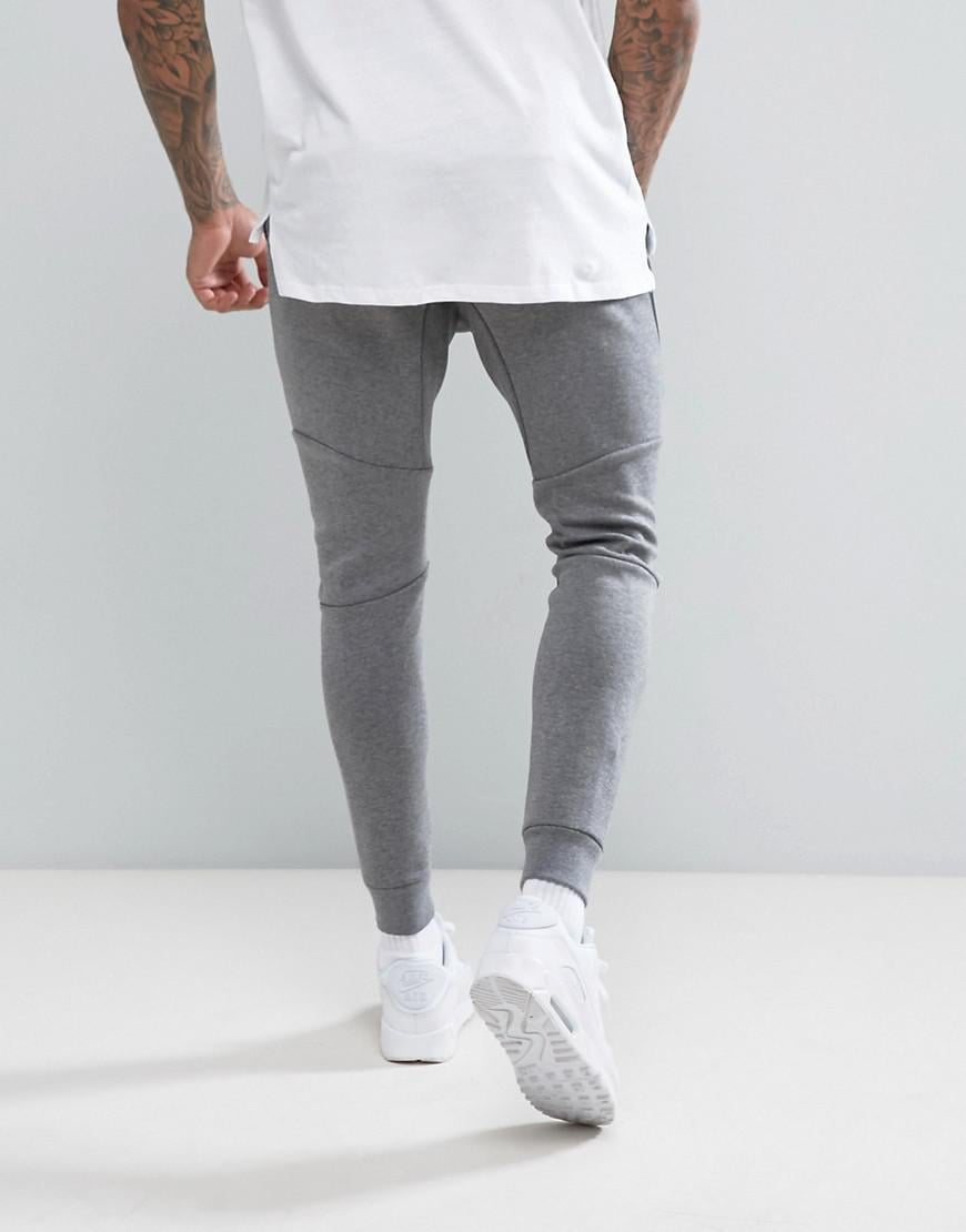 Nike Cotton Tech Fleece Skinny Joggers In Grey 805162-091 in Gray for ...