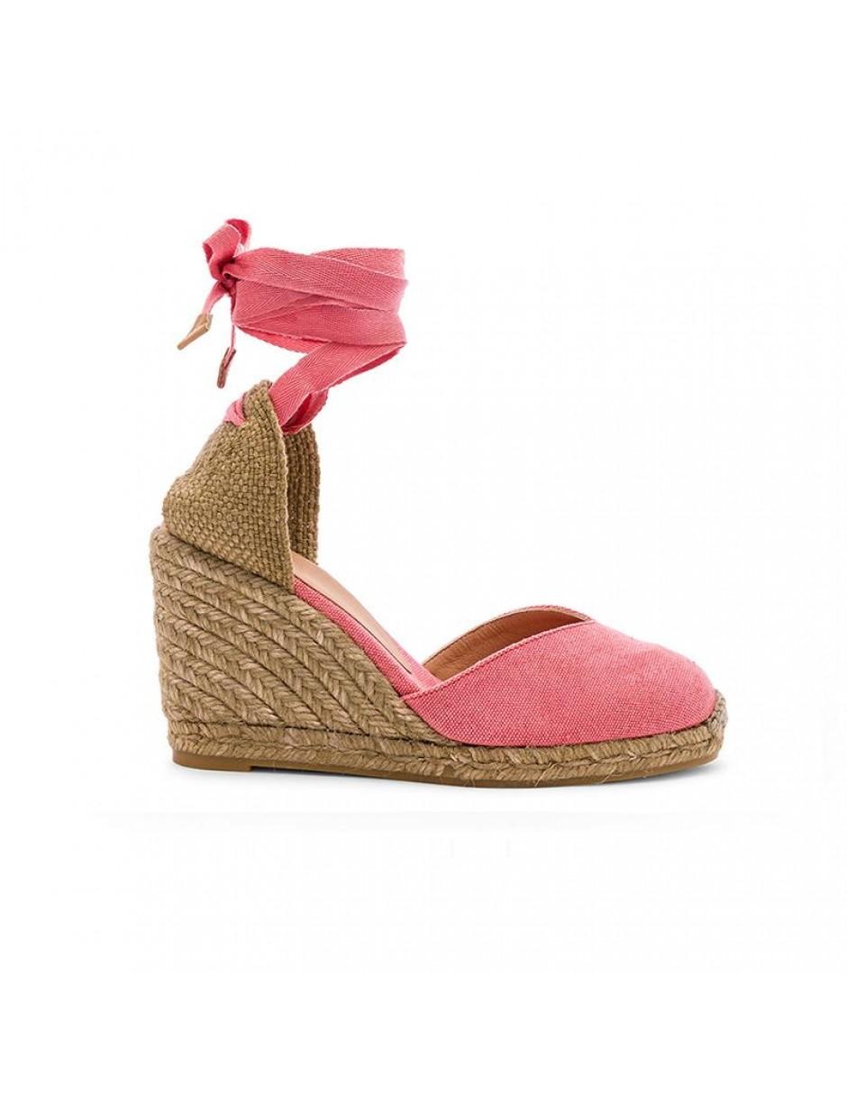 Castaner Chiara Pink Granada Platform Canvas Wedge Espadrilles in Pink - Lyst