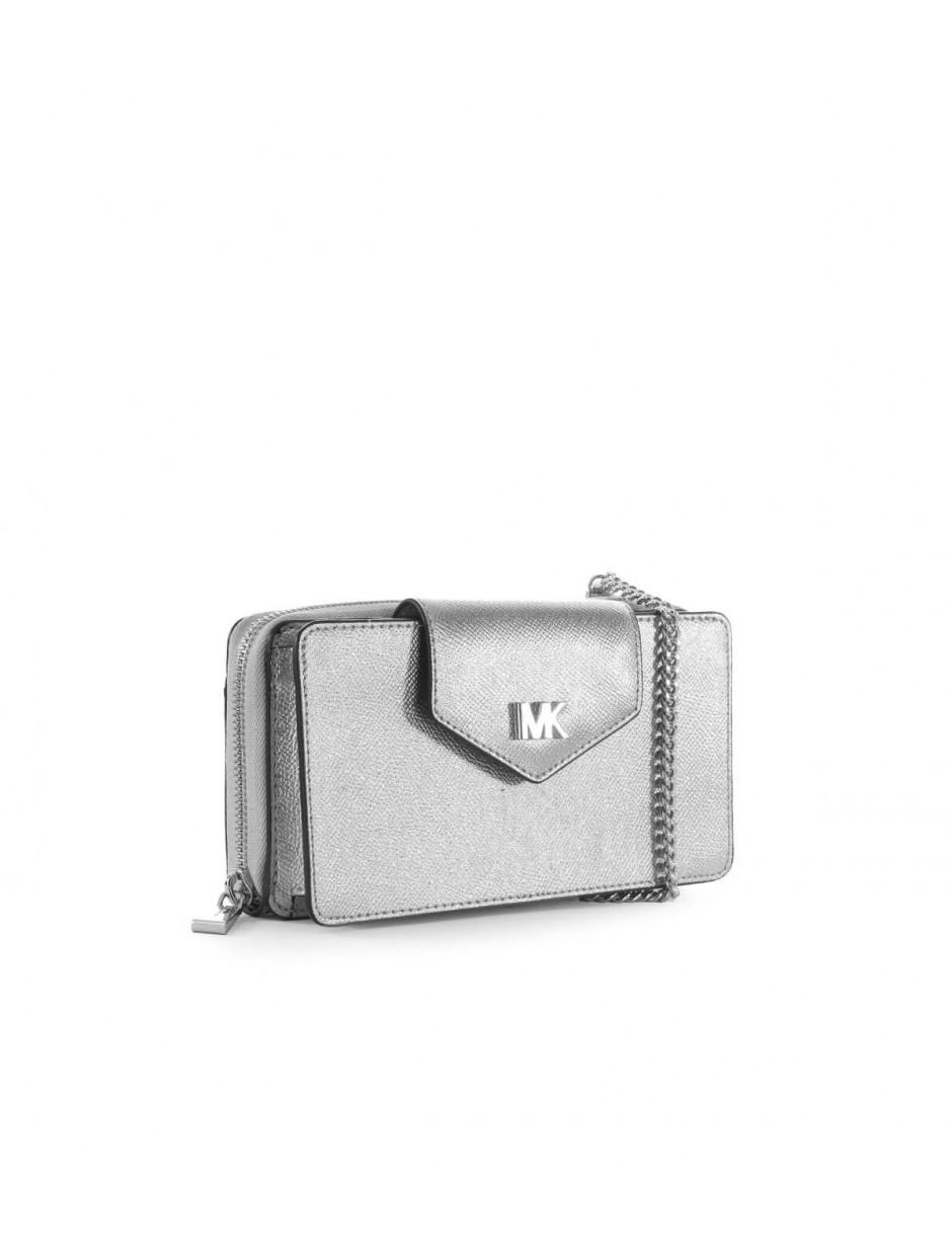 MICHAEL Michael Kors Michael Kors Silver Small Phone Crossbody Bag in Metallic - Lyst
