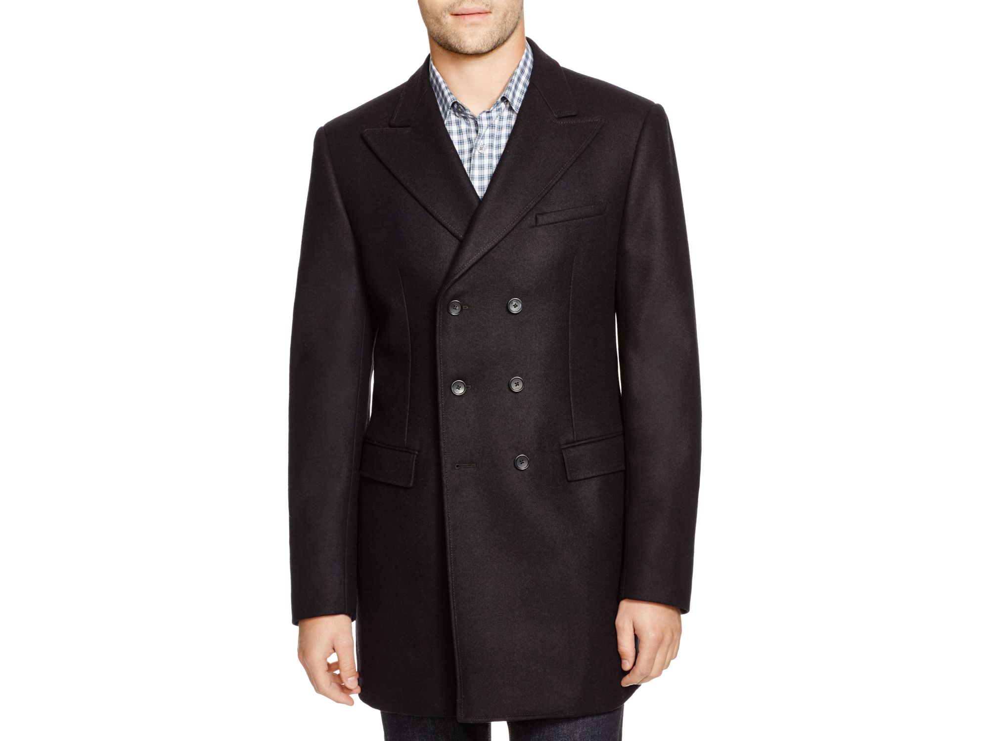 Lyst - Michael Kors Wool Melton Coat in Black