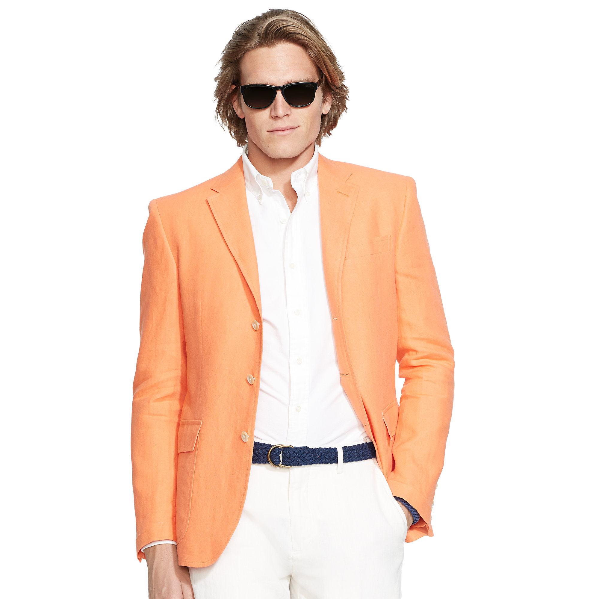Polo ralph lauren Polo Linen Sport Coat in Orange for Men | Lyst