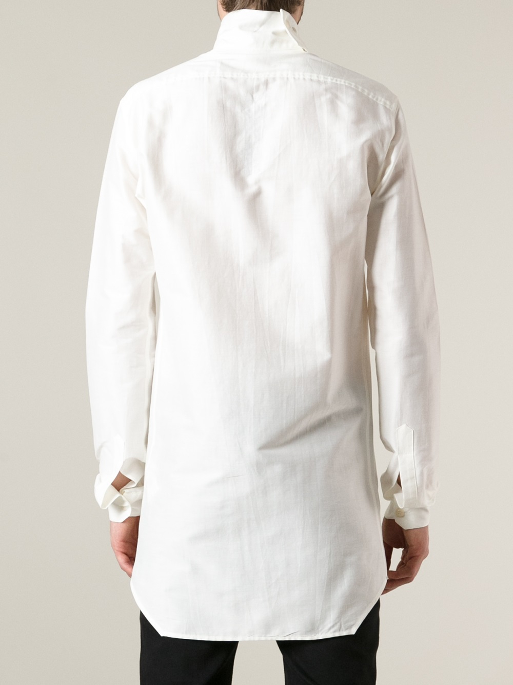 Rick owens Funnel Neck Shirt in White for Men | Lyst