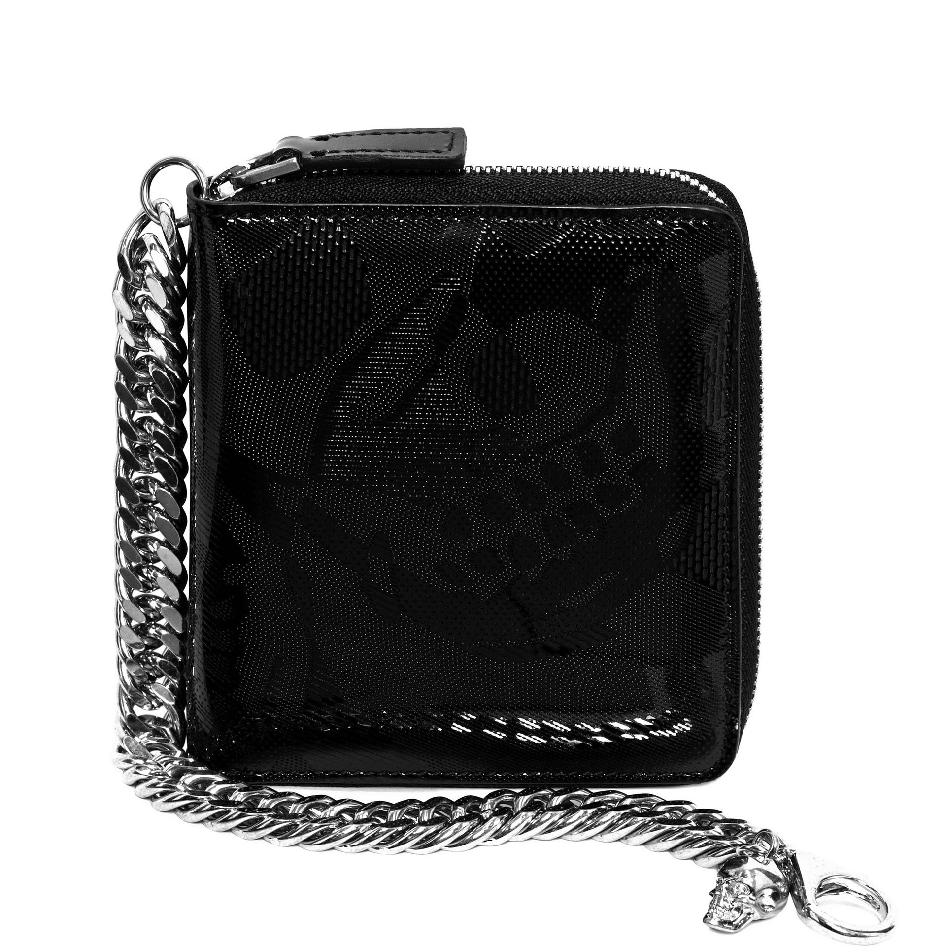 Lyst - Alexander McQueen Skull Zip Wallet With Chain in Black for Men