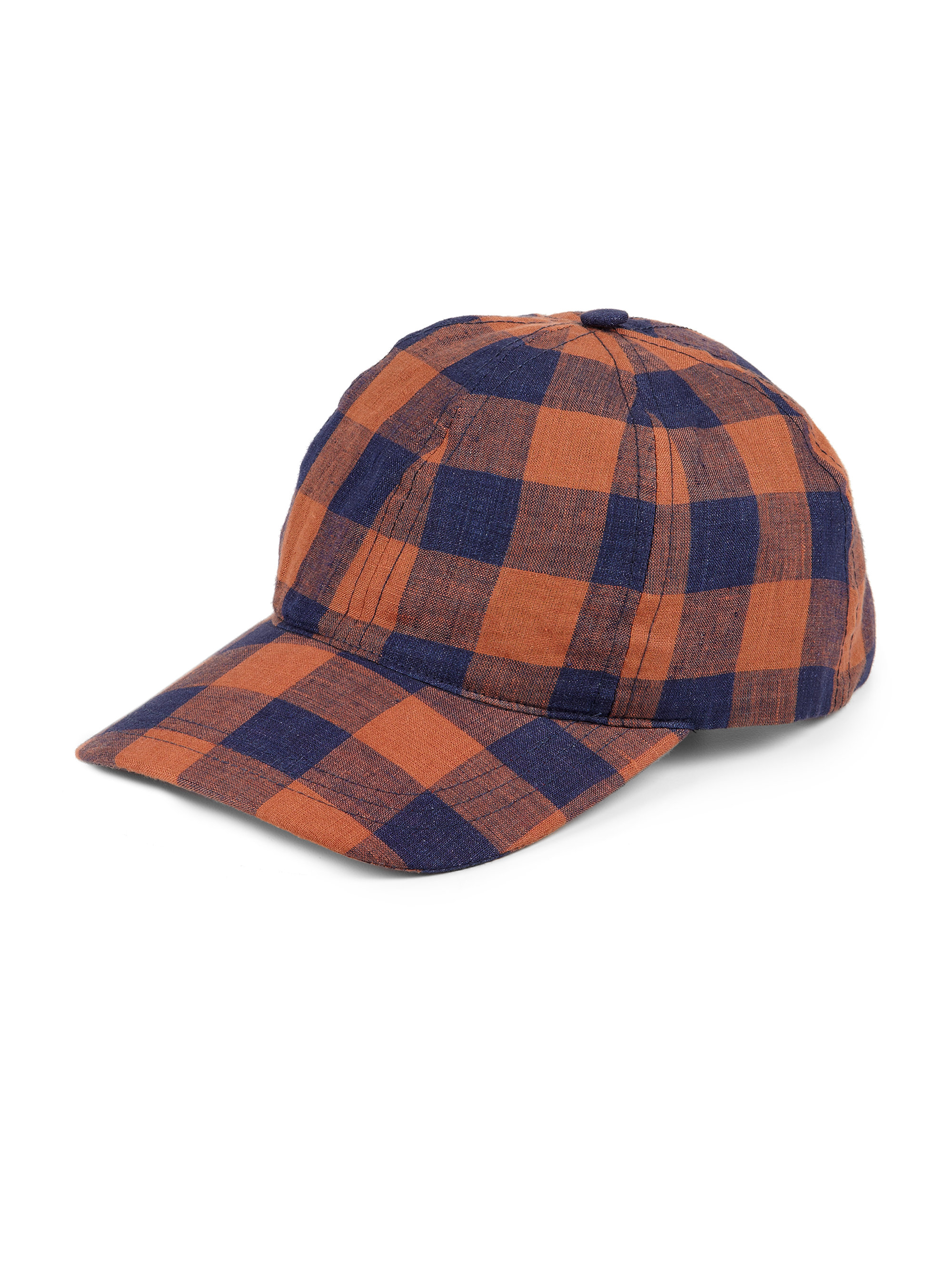 A.p.c. Plaid Baseball Hat in Blue for Men (ORANGE-NAVY) | Lyst