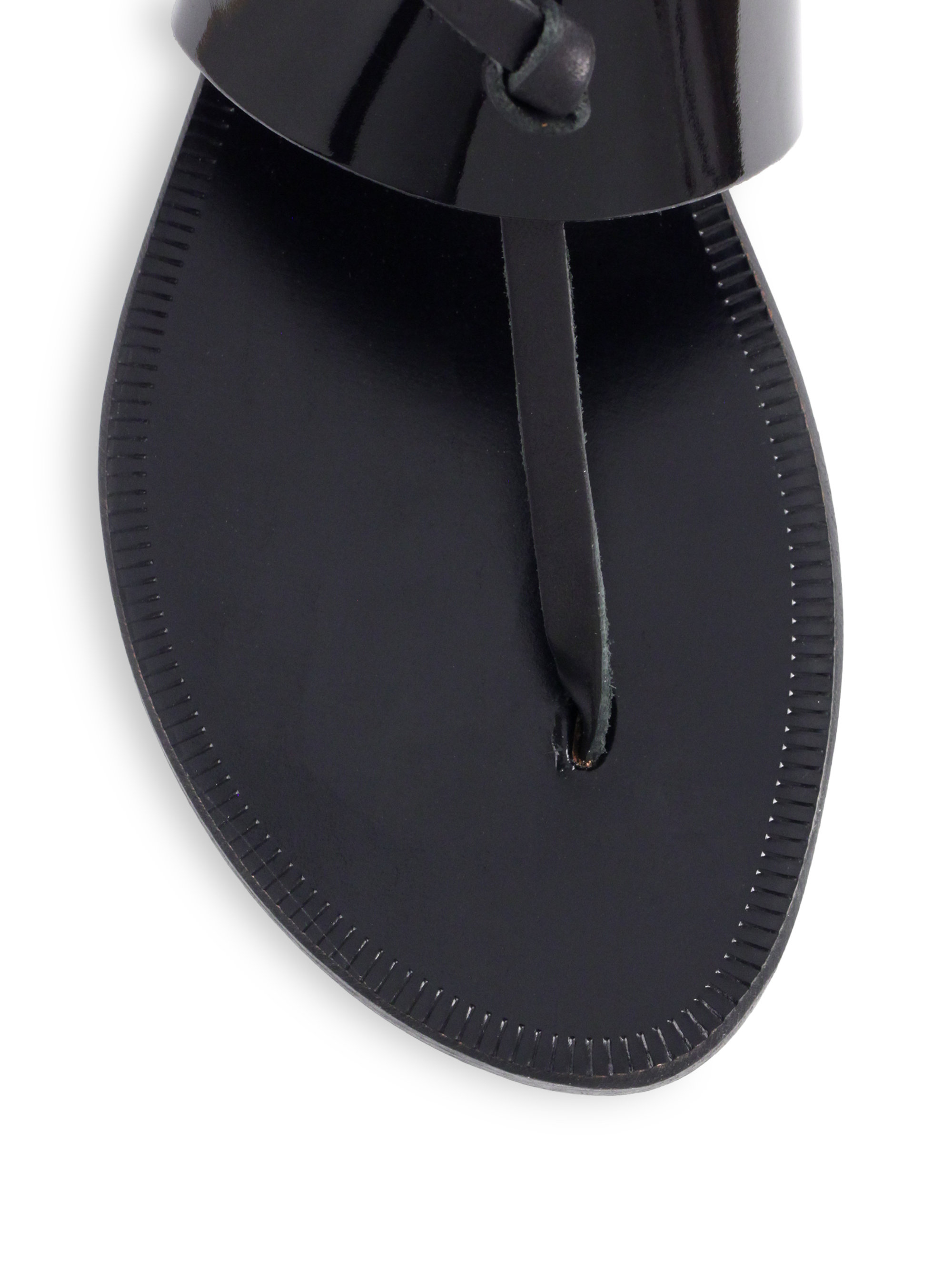 black leather thong sandals womens