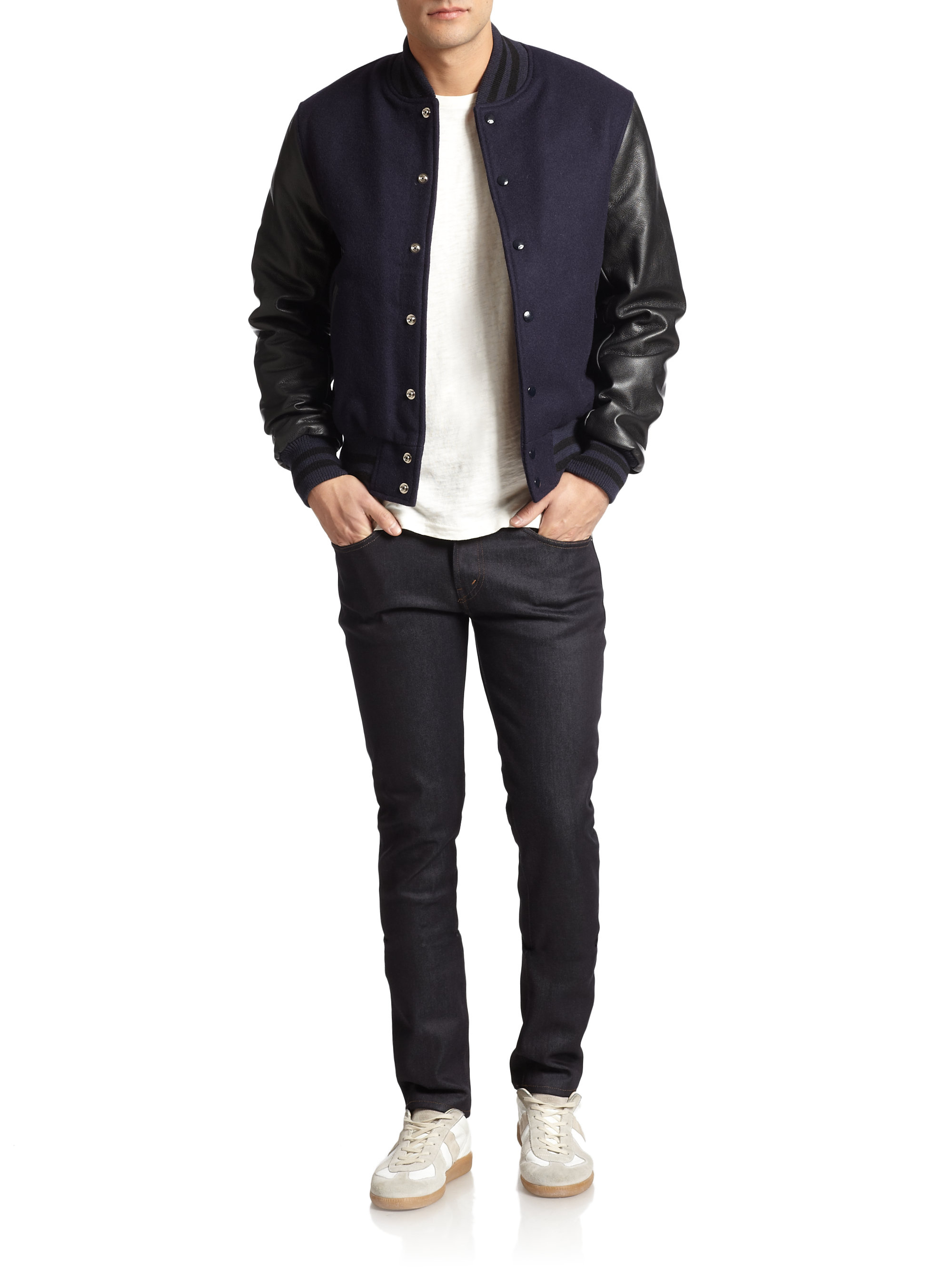 Lyst Madison Supply Golden Bear Varsity Jacket In Blue For Men Gallery