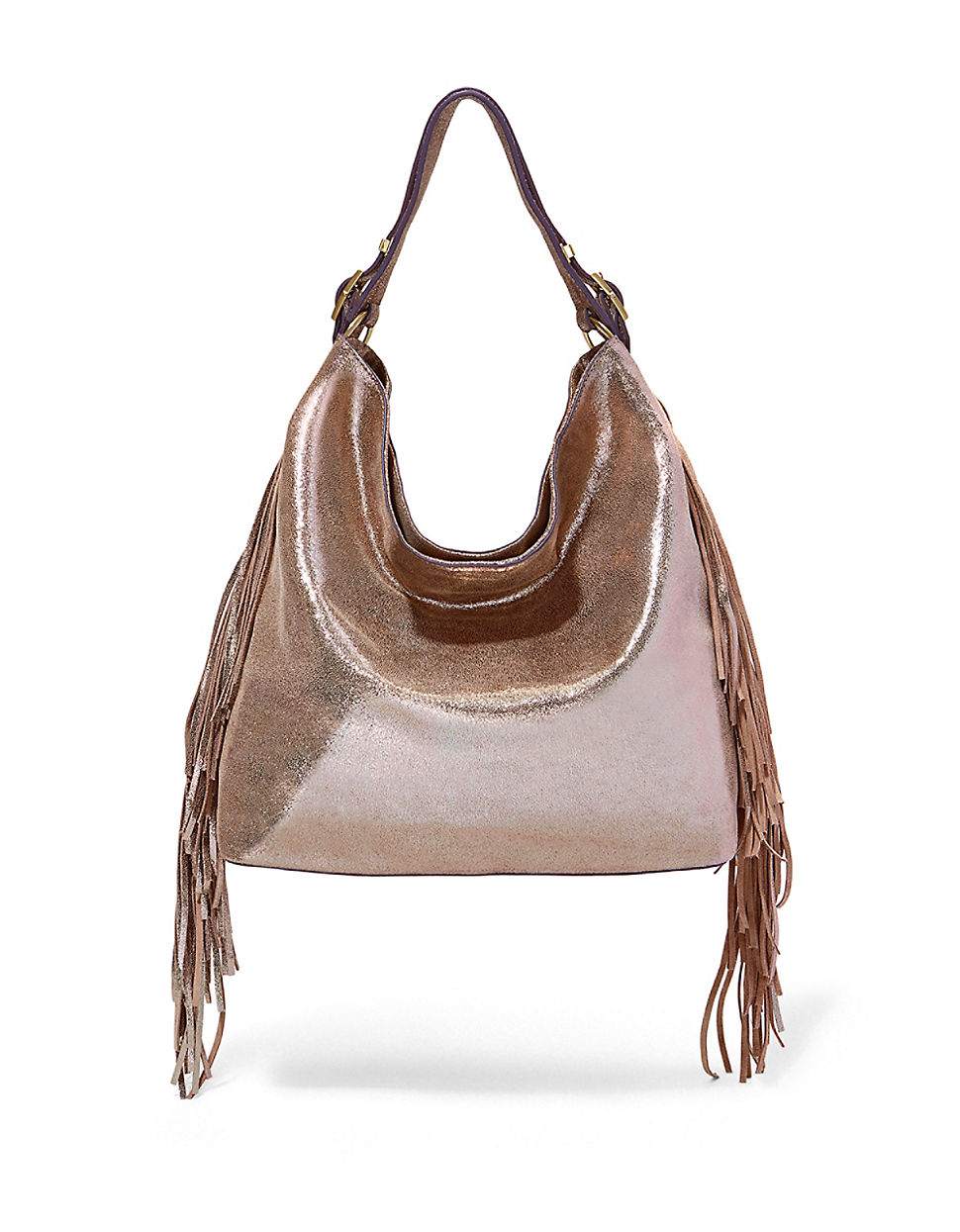 Lyst B Brian Atwood Dubai Metallic Fringed Leather Hobo Bag In Gallery