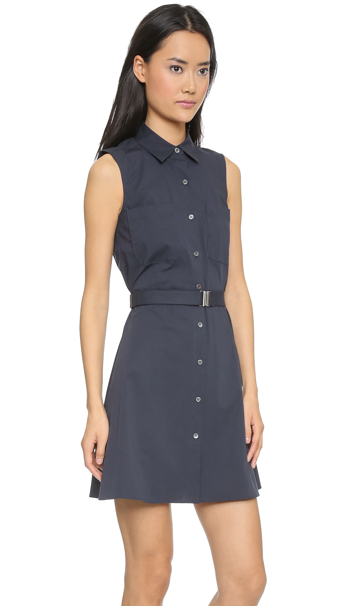 Lyst - Theory Davah Shirtdress - Light Navy in Blue