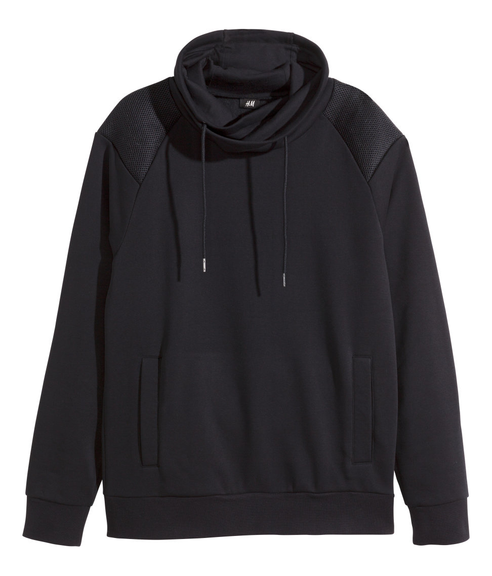  H  M  Funnel Collar Sweatshirt  in Black for Men Lyst