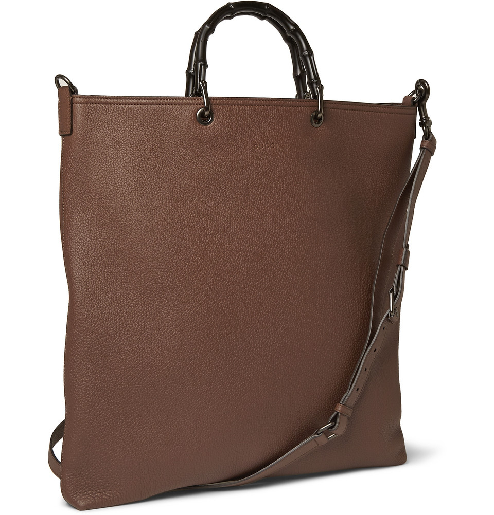 Lyst - Gucci Full-Grain Leather Tote Bag in Brown for Men