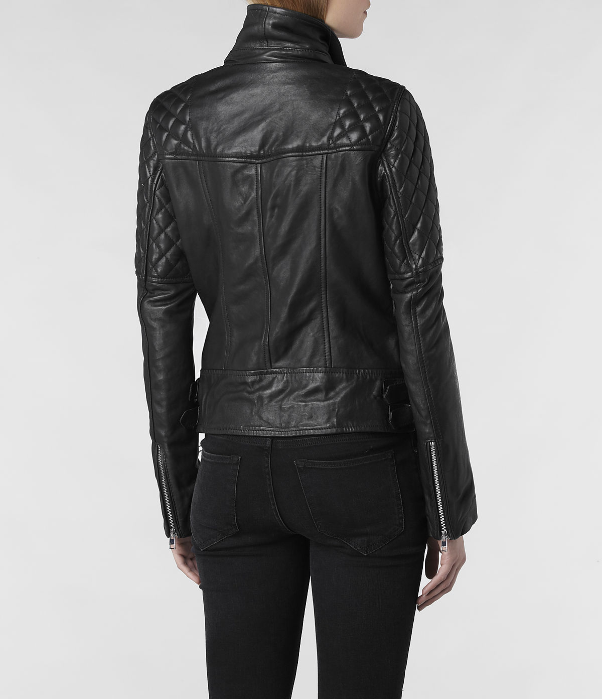 Allsaints Walker Leather Jacket in Black (ebony) | Lyst