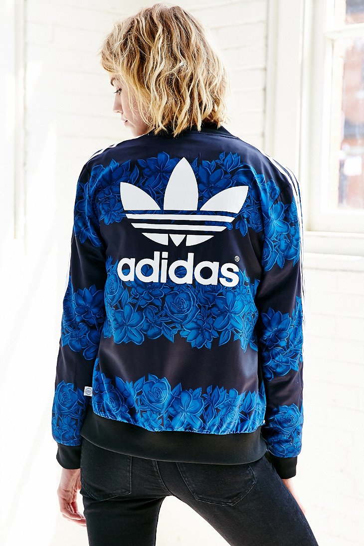 adidas track jacket women's floral