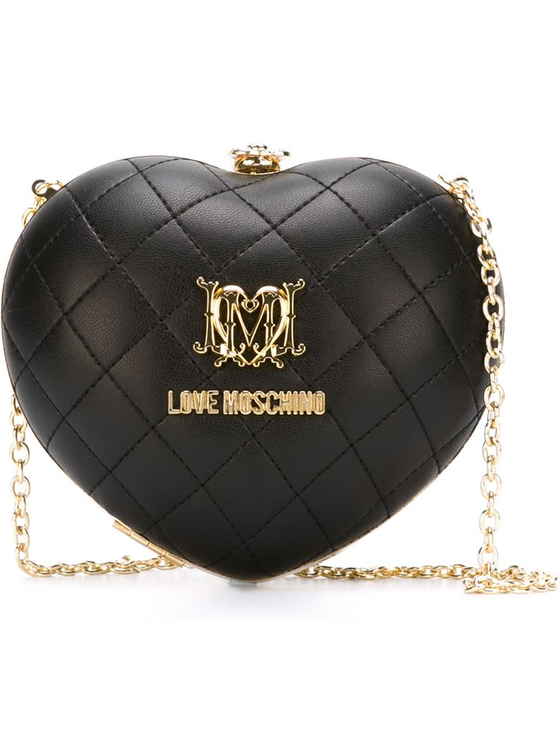 black heart clutch bag