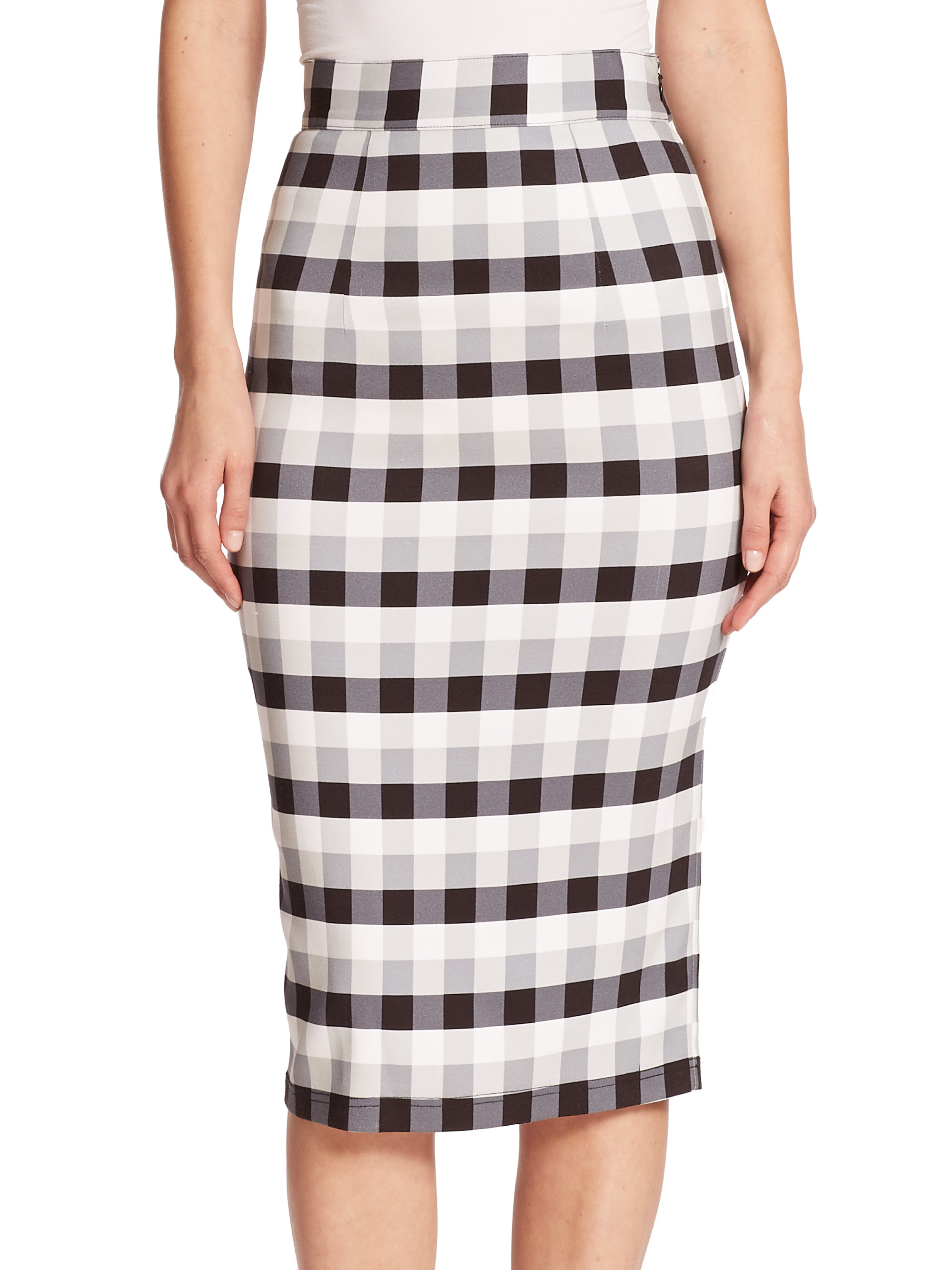 Lyst - Tanya Taylor Peggy Checked Midi Skirt in Gray