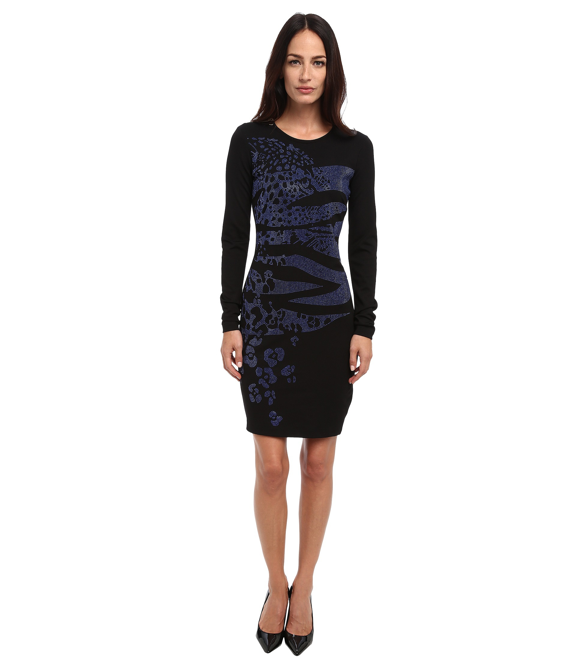 versace black long sleeve dress