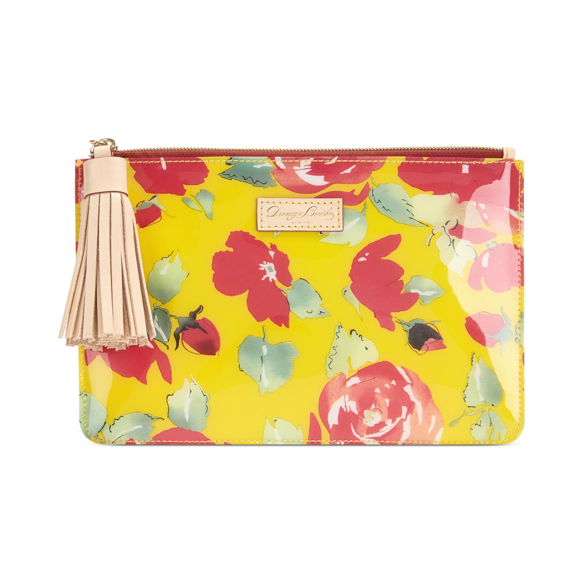 Dooney & Bourke Floral Tassel Cosmetic Pouch in Floral (YELLOW) | Lyst