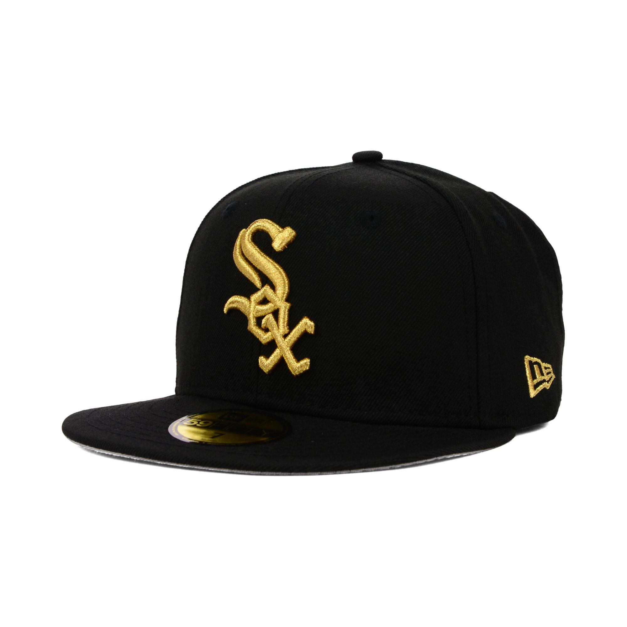New era Chicago White Sox Gold 59Fifty Cap in Black for Men (Black ...