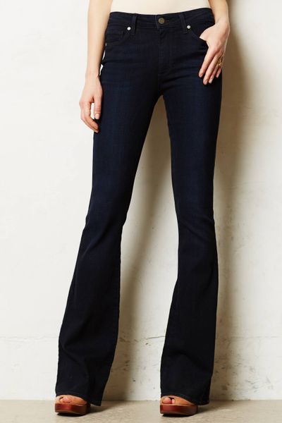 Paige High Rise Bell Flare Jeans in Blue (Canyon) | Lyst