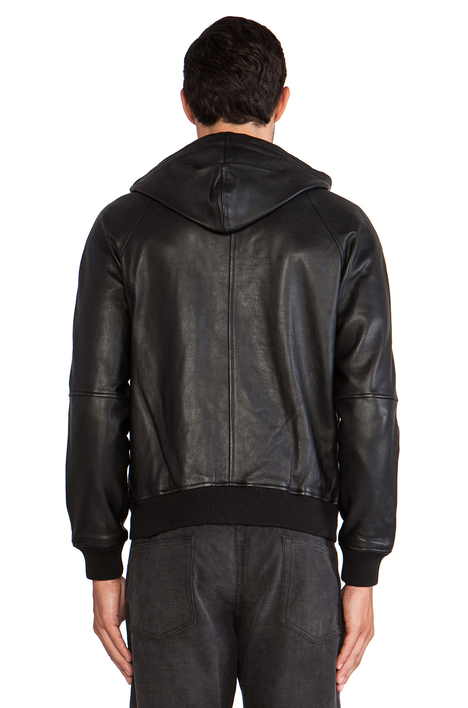 Marc By Marc Jacobs Leather Hoodie  in Black for Men Lyst