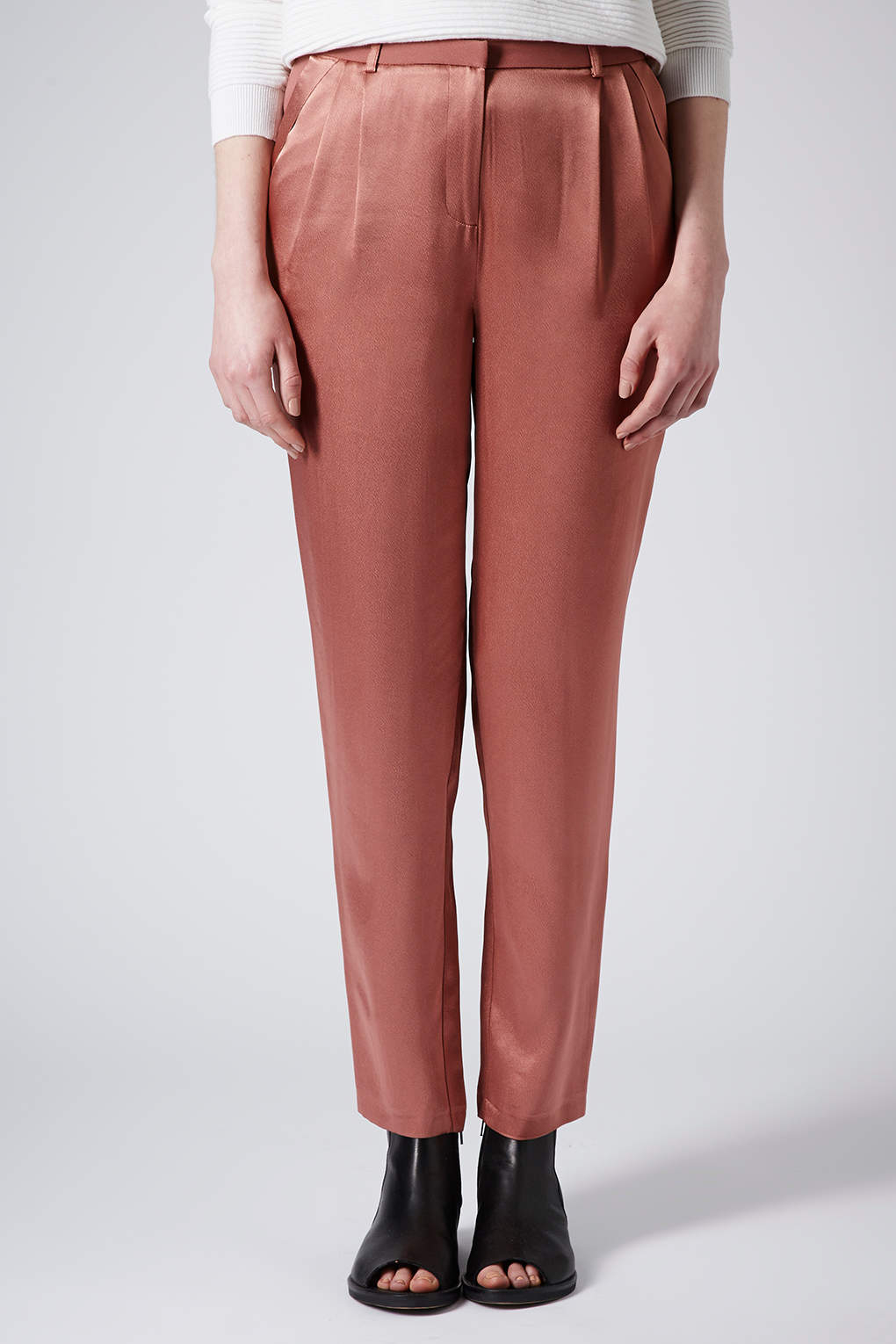 pink satin trousers