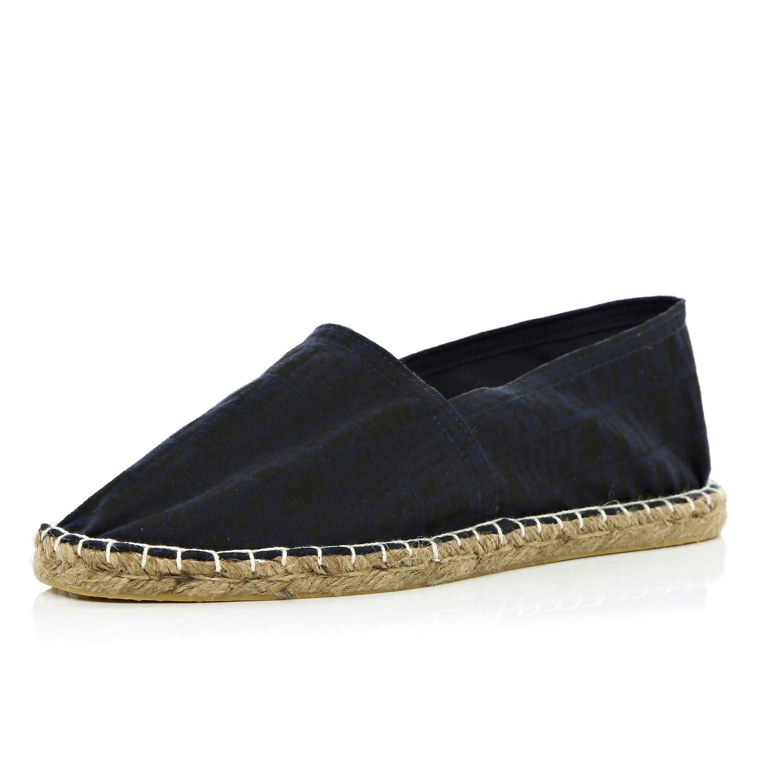 River Island Navy Swag Word Print Espadrilles in Blue for Men (Navy) | Lyst