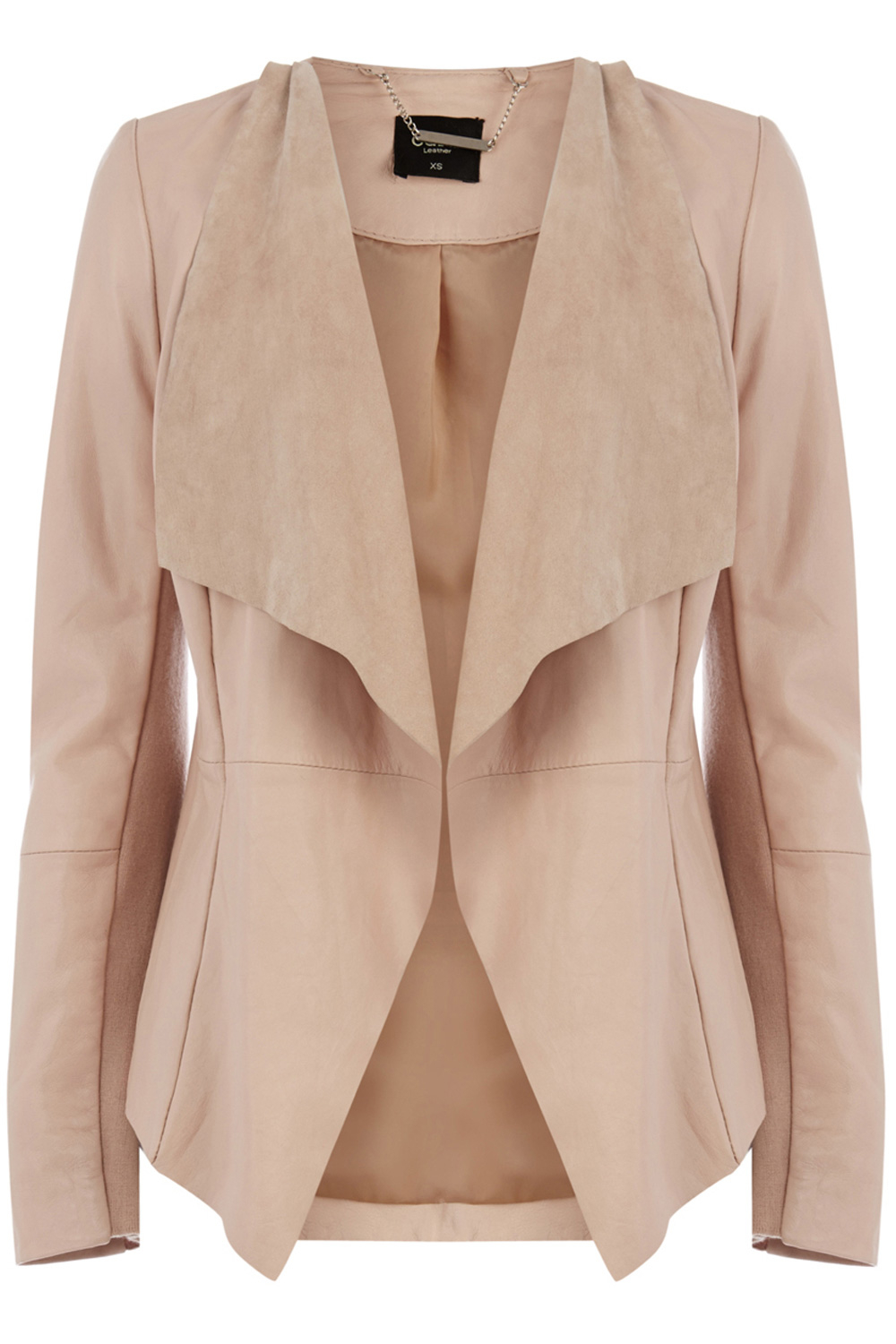 Oasis Leather Waterfall Jacket In Natural Lyst Gallery Women S Waterfall Jackets
