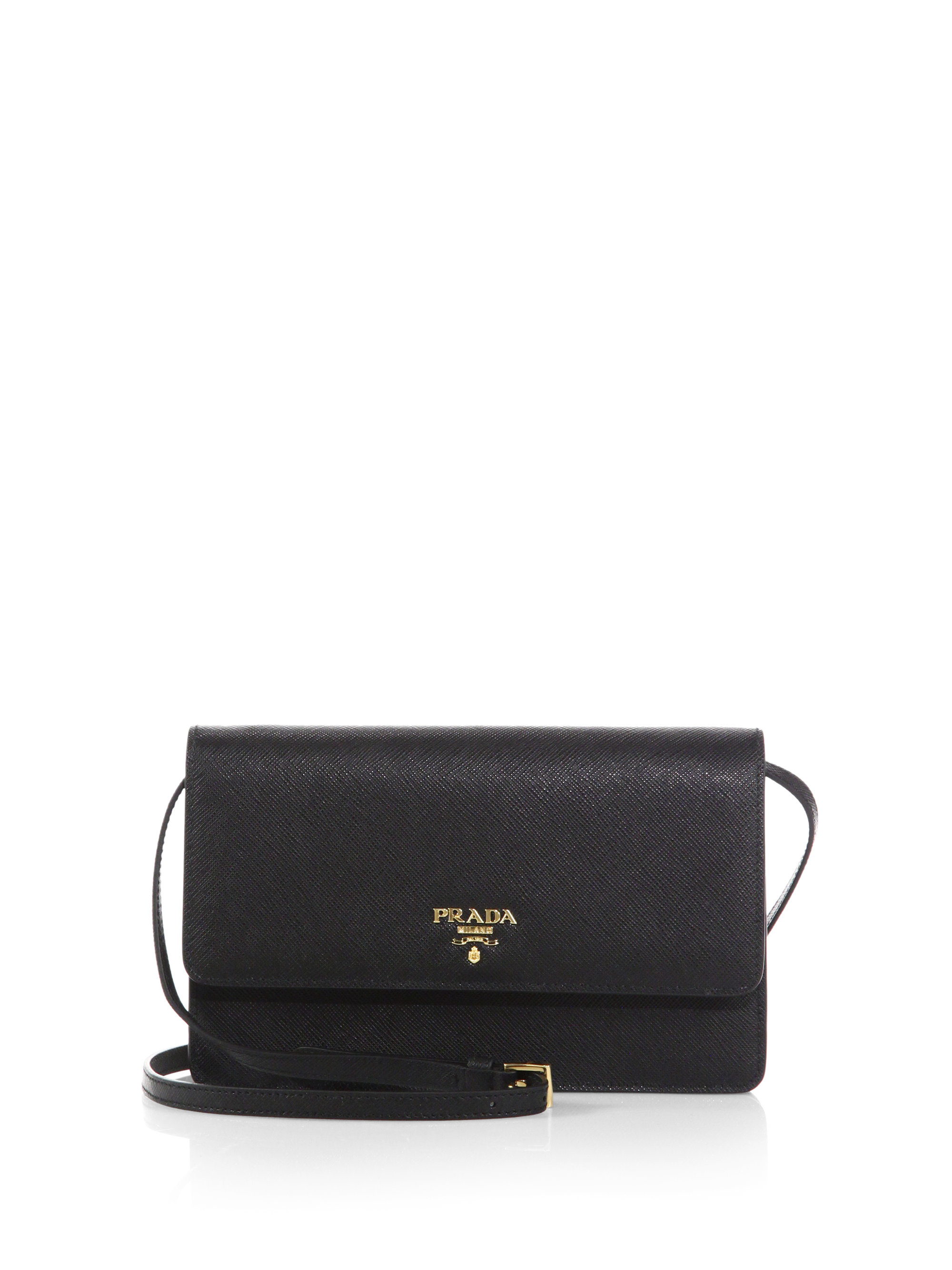 Prada Saffiano Lux Crossbody Bag in Black (NERO-BLACK) | Lyst  